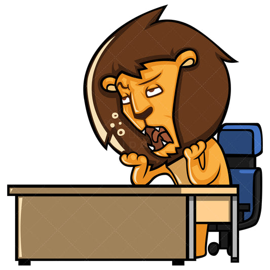 Royalty-free stock vector illustration of a lion looking bored.