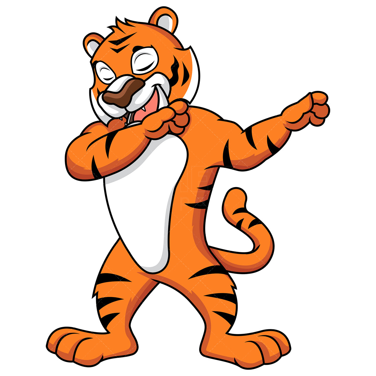 Royalty-free stock vector illustration of a dabbing tiger.