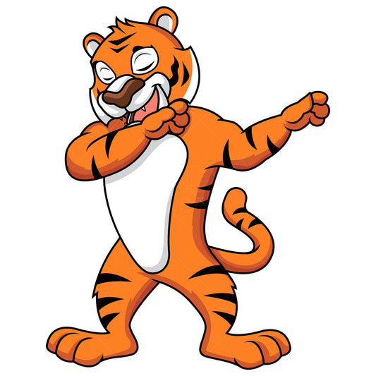 Royalty-free stock vector illustration of a dabbing tiger.