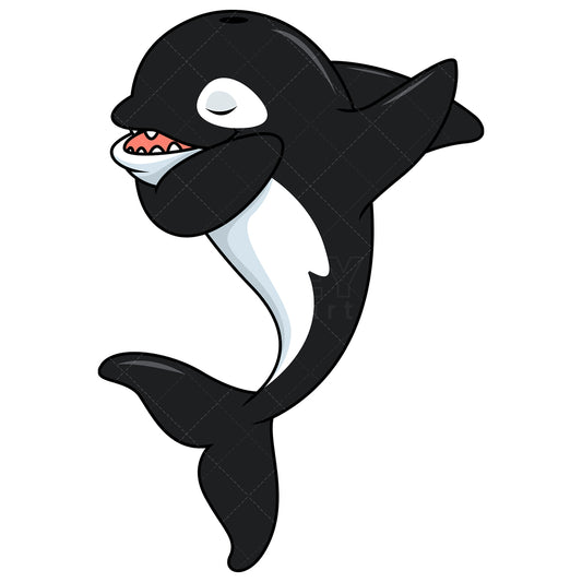 Royalty-free stock vector illustration of a dabbing killer whale.