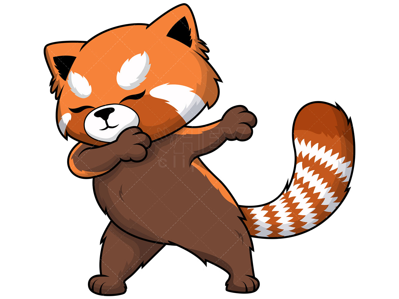 Royalty-free stock vector illustration of a dabbing red panda.