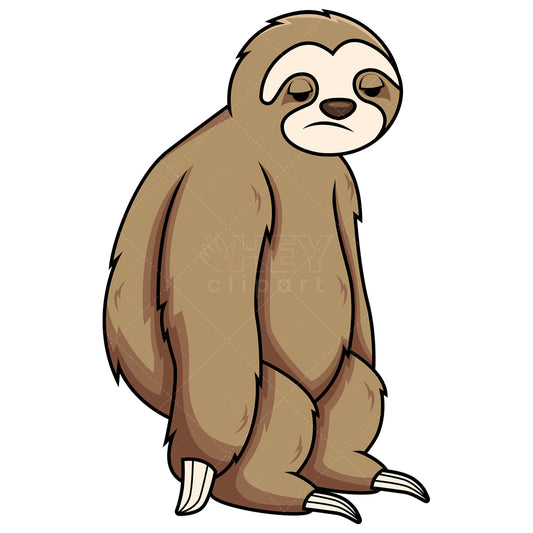 Royalty-free stock vector illustration of a apathetic sloth.
