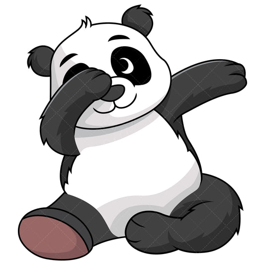 Royalty-free stock vector illustration of a dabbing panda.