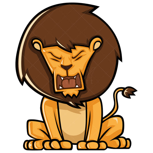 Royalty-free stock vector illustration of a little lion with a cute roar.