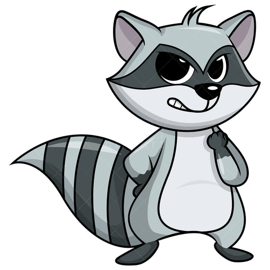 Royalty-free stock vector illustration of  a mean raccoon.