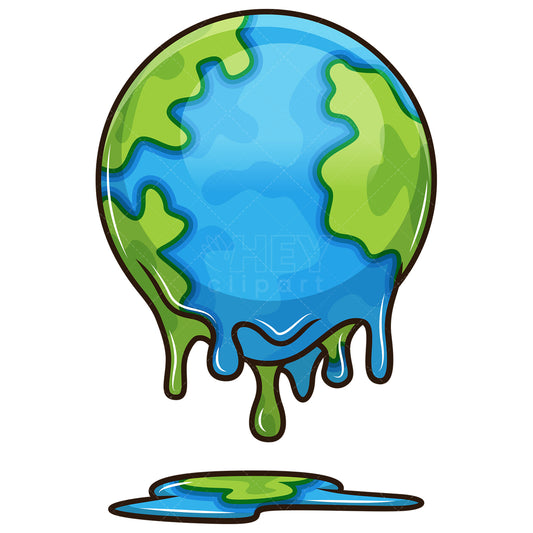 Royalty-free stock vector illustration of a melting earth.