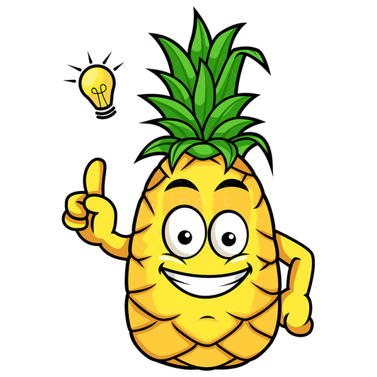 Royalty-free stock vector illustration of  a pineapple having great idea.