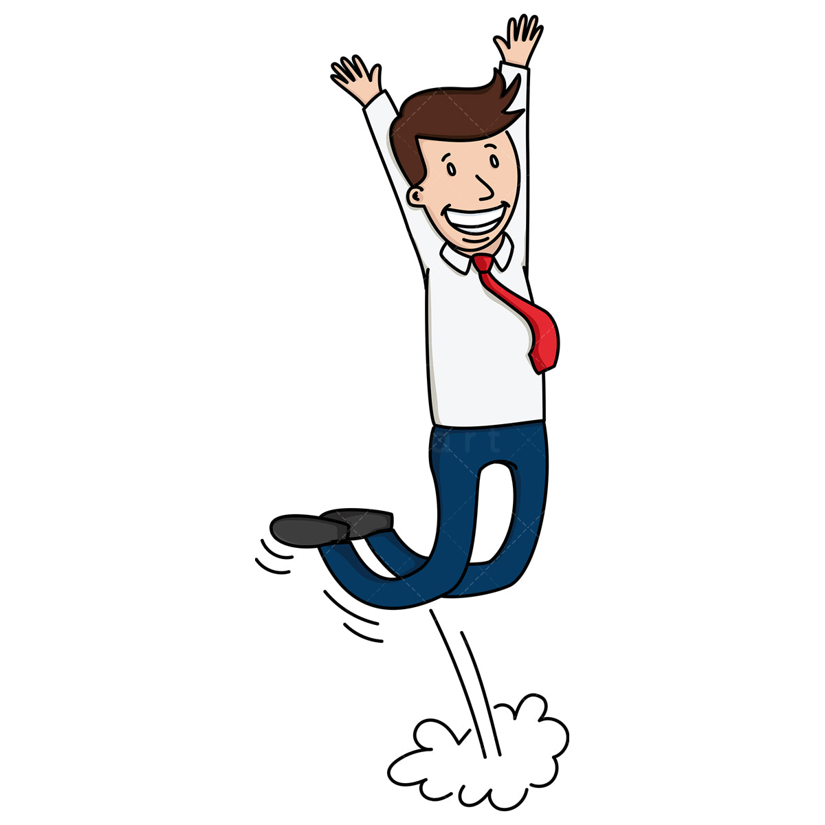 Royalty-free stock vector illustration of an excited businessman.