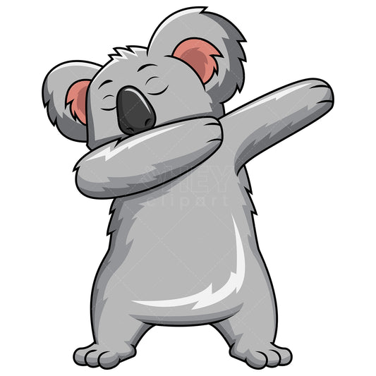 Royalty-free stock vector illustration of a dabbing koala bear.