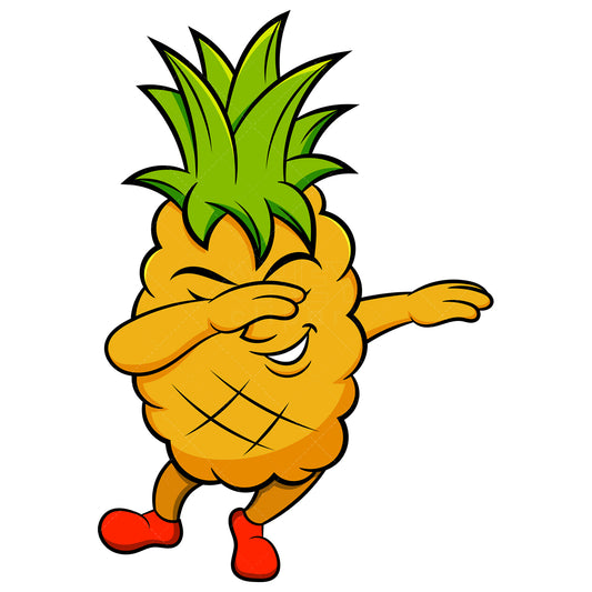 Royalty-free stock vector illustration of a dabbing pineapple.