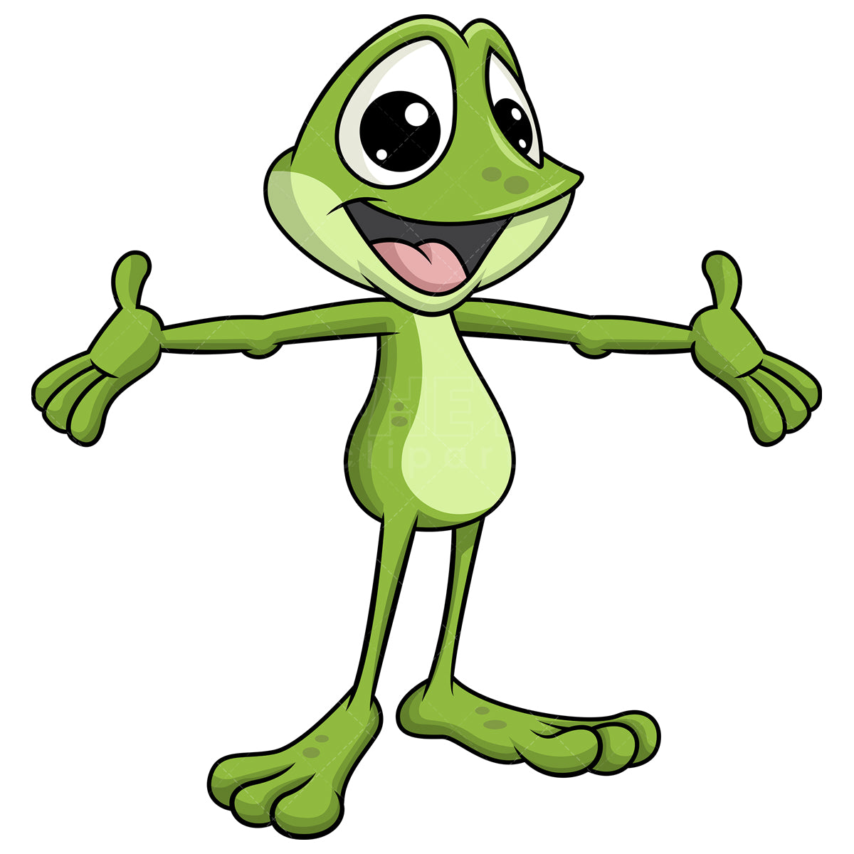 Royalty-free stock vector illustration of  a happy frog mascot.