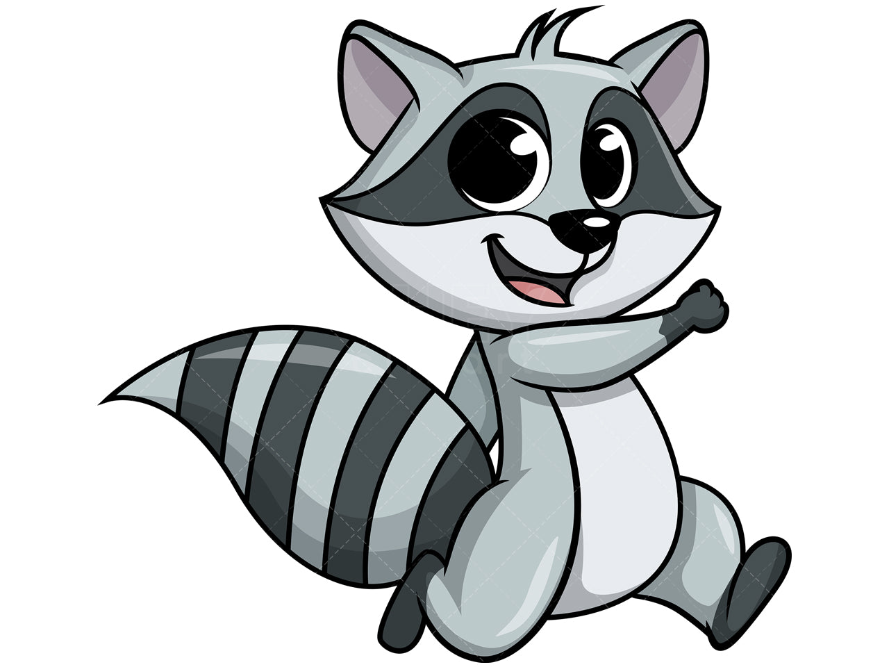 Royalty-free stock vector illustration of  a running raccoon.