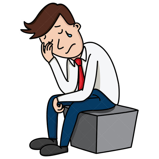 Royalty-free stock vector illustration of a crying business man.