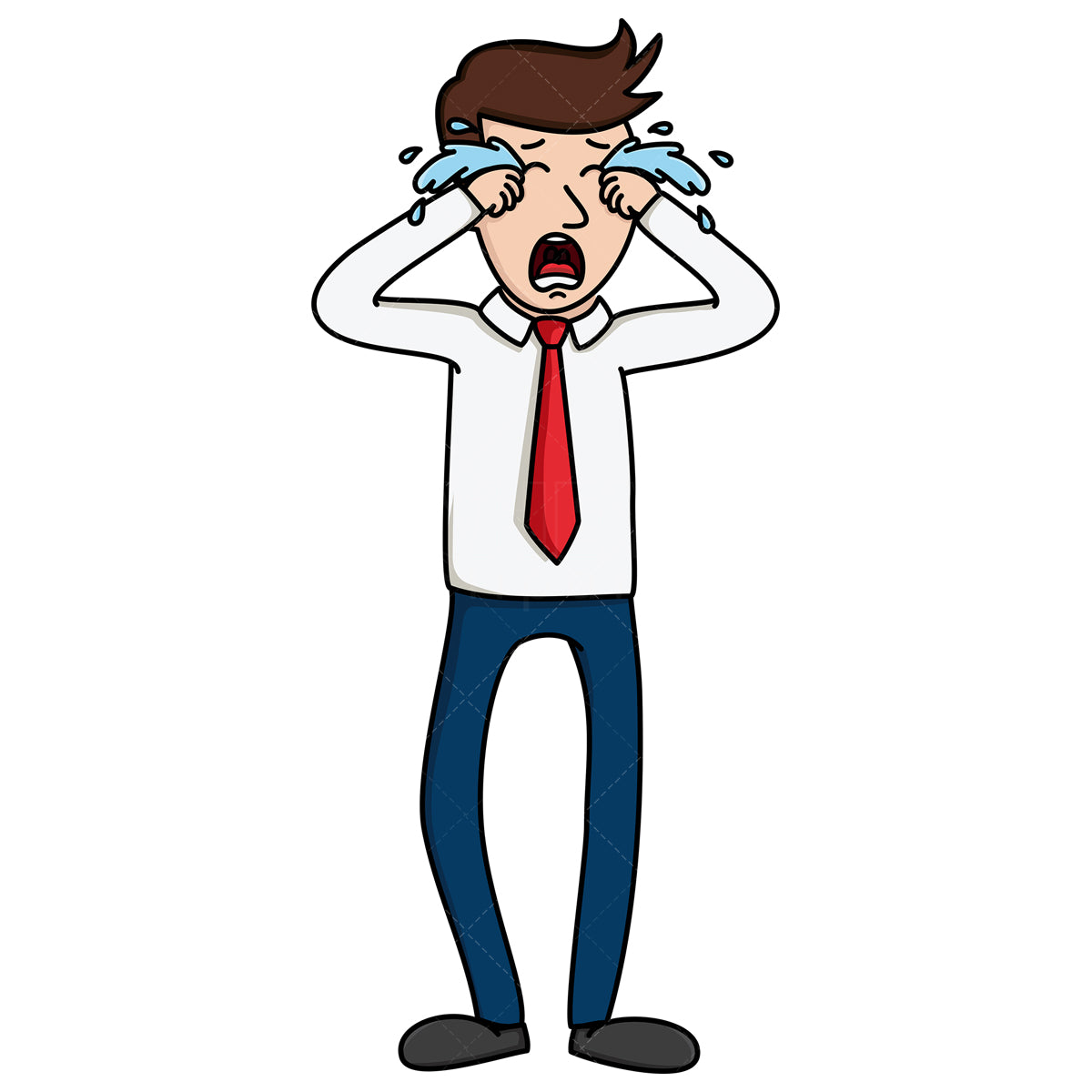Royalty-free stock vector illustration of a bawling business man.