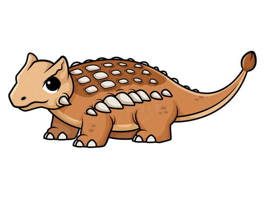 Royalty-free stock vector illustration of a cute ankylosaurus dinosaur.