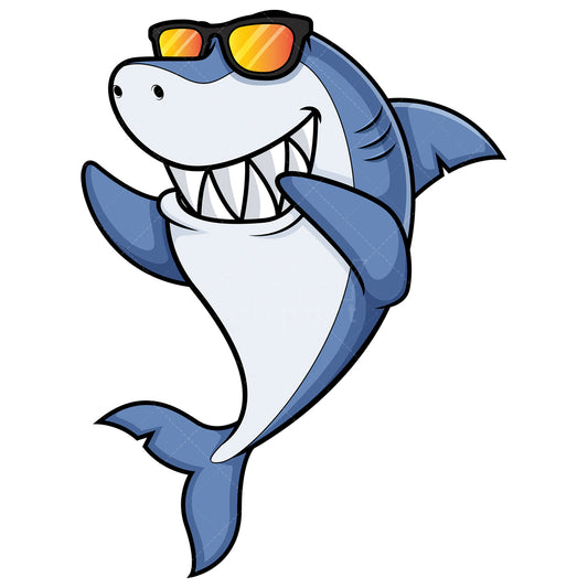 Royalty-free stock vector illustration of a dabbing shark.
