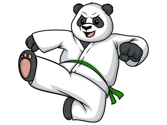 Royalty-free stock vector illustration of  a bear doing karate.