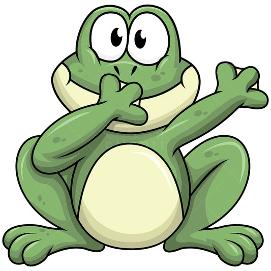 Royalty-free stock vector illustration of a dabbing frog.