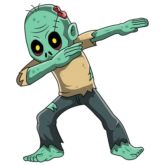 Royalty-free stock vector illustration of a dabbing zombie.