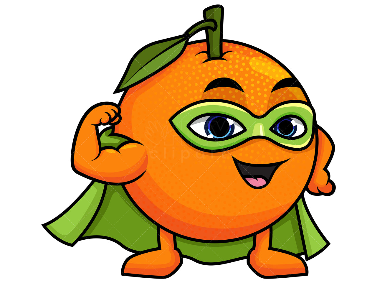 Royalty-free stock vector illustration of an orange superhero.